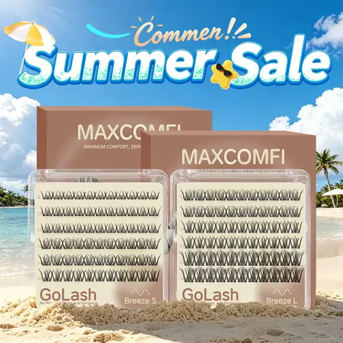 Glueless Lash Clusters | Maxcomfi Adhesive-Free Peel & Wear BASF Fiber Extensions, Easy-Stick, Soft Lightweight Comfortable for All Eye Shapes (Eyelash Cluster False Eyelashes & Adhesives Category), Lash Cluster