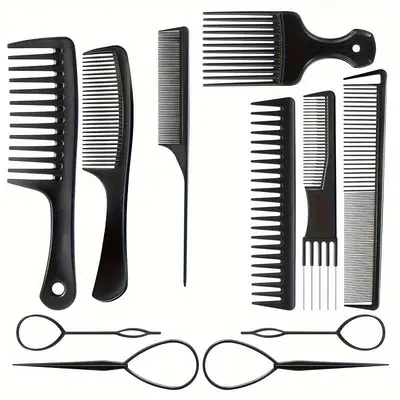 11 Piece Women Hair Comb Set Professional Barber Combs Curly Hair Styling Comb for All Hair Types Styles Fashion Accessories