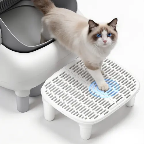 SohoChic Plastic Detachable Double Litter Trap Mat, Low Entry Elevated Anti-Tracking Catcher, Non-Slip Easy-Clean Raised Platform for Senior Cats, Fits Most Standard Litter Boxes, Litter Trapping Mat, Low Entry Litter Box#backtoschool#sohochic