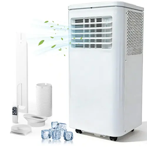 Garvee 14K/10K/8K BTU Fast & Quiet Cooling Portable Air Conditioner, 4‑in‑1 AC Unit with Dehumidifier & Fan, LED/LCD Display, Remote Control, 24H Timer, 4‑Way Swing, 360° Wheels & Window Kit for Bedroom Office Home