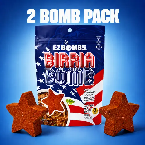 EZ BOMBS Birria Star Bombs 2 Bombs Per Pack - Authentic Mexican Seasoning Spice Bomb for Traditional Birria | Limited Edition 4th of July