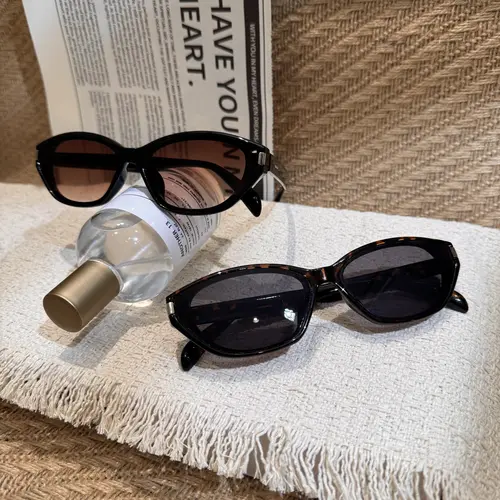 Women's Cat Eye Sunglasses - Classic Black, Leopard Print Styles - Ideal for Outdoor Activities, Daily Wear