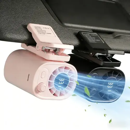 【Summer Survivals】Joytutus Portable Handheld Car Clip-On Fan, 2026 Summervibes, LED Display, 360° Rotation, 100 Adjustable Speeds, USB Rechargeable, 16℃ Semi-Cooling, Wide Clamp, 20Hr 3000mAh Battery,  Personal Automotive Cooling, Portable Handheld Fan