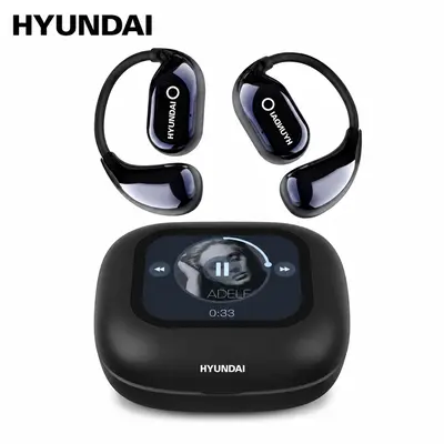 HYUNDAI HY Q18 Pro Electronic Earbud Bluetooth Headset with Full Color Touch Screen, Audio Wireless Headphones for Music & Phone Calls