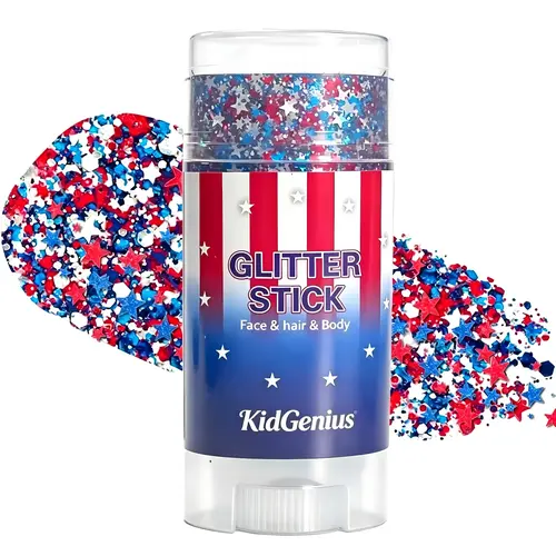 KIDGENIUS Chunky Glitter Stick - Compact Youth-Focused Face & Body Highlighter, Multi-Use for Cosplay, Halloween, Ideal Gift for Face, Hair (Beauty & Personal Care)