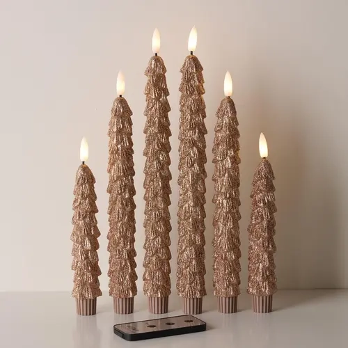 Home Reflections Set of 6 LED Wax Christmas Tree Tapers