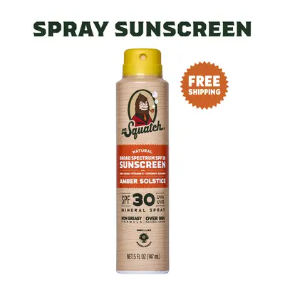 Dr. Squatch Spray Sunscreen | SPF 30 UVA/UVB Protection | Non-Greasy Mineral Sunscreen for Men