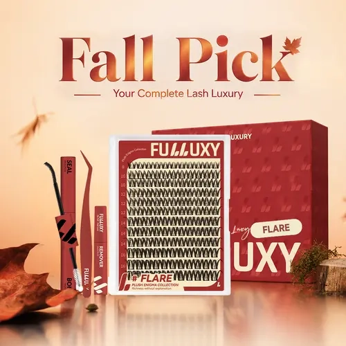 Flare | Fulluxy Plush Enigma Collection DIY False Eyelashes for Bold Dramatic Look Unstoppable You've Been Waiting For | Lashes with Ultra-Dense, Waterproof, Long-Lasting Lashes | Flora Flaunt Aurora Same Style | Beginner-Friendly DIY Lashes