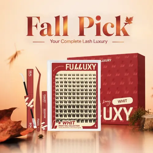 WHIT | Fulluxy Prism Veil Collection | 3D Dimensional Natural Cluster DD Curl, Sparkler Breeze Smudge-Proof Waterproof, Super Soft Thin Band, Beginner-Friendly DIY Design for Natural Daily Glowup & Voluminous Look Makeup Cosmetic