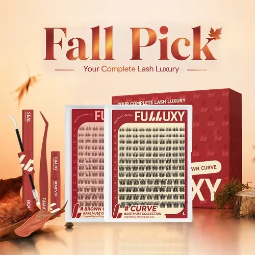 Black & Brown Curve Grab all Curve Color Here | Fulluxy Bare Muse Collection Collection Upgrade U Lashes with Ultra-Dense, Waterproof, Long-Lasting Lashes | Venus Velure | Muse | Beginner-Friendly Lashes for a Flawless Look | Trendy & Must-Have Clusters