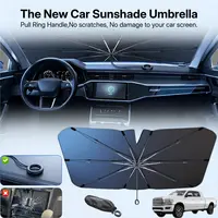 Car Windshield Sunshade Umbrella, 2026 Upgrade Pull Ring Handle No-Scratch UV Protection Heat Insulation, Foldable Universal Sun Shade for Cars SUV Trucks, 145cm Large Size Car Front Window Sun Visor, Summer Auto Sun Parasol with Storage Bag-YYA