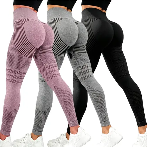 RICH BRIA 3D Scrunch Butt Lifting Leggings - High Waisted Compression Seamless Tummy Control Butt Sculpting Workout Pants Anti Cellulite Yoga Tights for Women - Firm & Smooth Gym Activewear XS-4XL