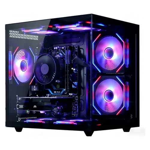 Suevery Prebuilt RGB Gaming PC Computer - AMD Ryzen 5 3500X 6-Core Processor, 16GB RAM, 512GB SSD, RX560 4G GPU, WiFi 6, HDMI/DP Ports, for Home Office & Casual Gaming