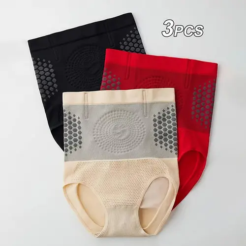 Women's 3-Piece Seamless Shapewear Set - High Waist Mesh Shorts with Tummy Control Compression, Strategic Mesh Panels, Hip Enhancement, No Bumps, Breathable Fabric, Thermal for Workout, Gym Use, Smooth,sohochic