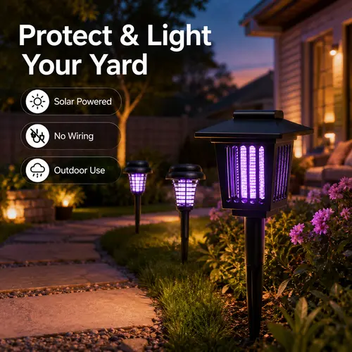Solar Decorative Garden Stake Light with Weak Auxiliary Mosquito Trap, Dim Decor Light