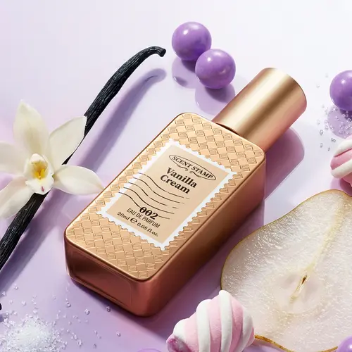 SCENT STAMP #002 Vanilla Cream EDP - Sweet Marshmallow & Caramel Gourmand Perfume, Designer Vibe, 0.68 fl.oz,sohochic