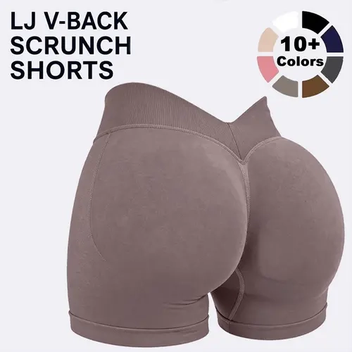 [SIZE UP 1] DEEFY LJ V-Back Scrunch Shorts Compression Stretch Ruched Seamless Butt Lifting Fitness Yoga Low Back Activewear Gym Workouts Compression Stretch Shorts Ruched Seamless Shorts Fitness Yoga Shorts #BackToSchool