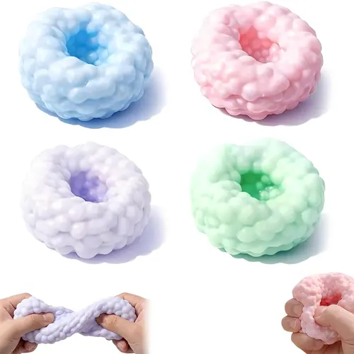 KIDGENIUS Crunchy Beaded Squishy Calming Stress Ball - ADHD Sensory Fidget Toy for Anxiety Relief, Office Desk Use, Calm Corner Emotional Regulation (Adults)
