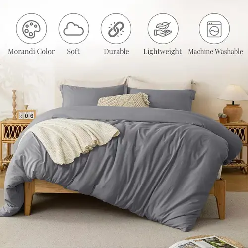 【Only 1 Gift Per Customer】【Random Color & Size】Lightweight Breathable Wrinkle-Free Brushed Microfiber  Bed Sheet Set  Twin, Bright White, Solid outdoorfun 4