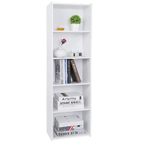 Segawe Modern Aesthetic 5-Tier Narrow Indoor Bookshelf - Home Furniture, Room Storage Organizer, House Decor Accessory (15.8"x9.5"x52"),summerwins
