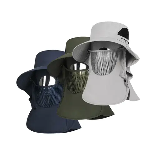 Adults' Lightweight Breathable Mesh Bucket Sun Hat - Lace Up, Wide Brim, Face Covering for Biking, Fishing, Street Use, Lightweight Breathable Hats,sohochic