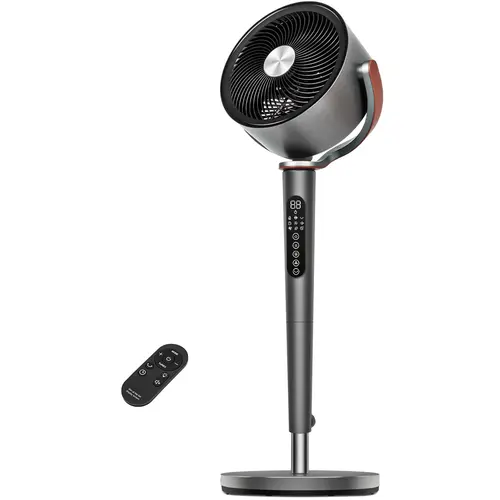 Sunspire Large Fan for Bedroom, Standing Fan, 85ft Air Circulator With Remote, DC Motor Quiet Floor Fans, Adjustable Height, 12 Speeds, 5 Modes, 12H Timer