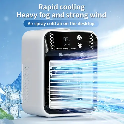 Fan Portable Air 3-in-1 Fan with 2 Mist Speeds – Personal Mist Cooler for Bedroom, Office & Camping Fan 2026,dorm essentials,home essentials Multifunctional Cooling Fan Handheld Mini Fan Portable Fans Rechargeable