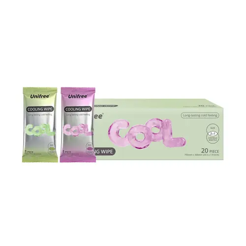 [N] Unifree Menthol Cool Burst Cooling Towels, 20 Individually Wrapped Sheets with Heat Relief & Wipe Coverage, for Workouts, Summer Heat, Students,sohochic