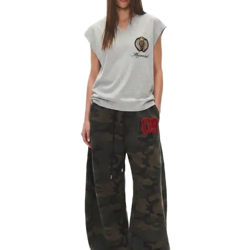 FDR Heavyweight Camo Baggy Pants Unisex Oversized Number Embroidered Straight-leg Joggers Elastic Waist Relaxed Fit Unisex Sweatpants Streetwear for Men & Women Casual Wear Bottom,clothes for back to school, #TikTokShopBackToSchool