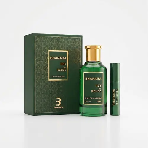 Bharara | Rey De Reyes (Green) | Men's Fragrance | 100 ML 3.4 OZ | Eau De Parfum | Bergamot - Pink Pepper & Cardamom