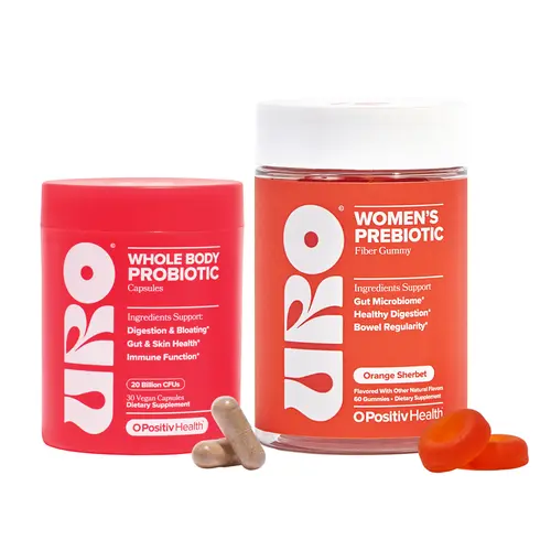 URO Gut Health Kit – Probiotic Capsules + Prebiotic Fiber Gummies for Healthy Digestion & Microbiome Support