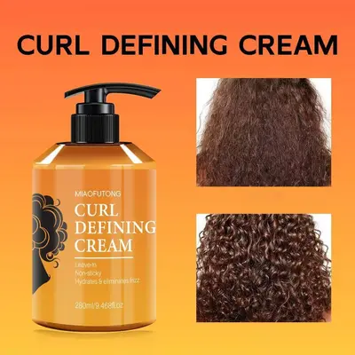 200ml Curl Defining Leave-In Haircare Cream - Argan Oil & Avocado Blend Anti-Frizz Treatment Conditioner, Hydrating, Volumizing, Reduces Dandruff & Hair Fall, Non-Sticky, for Curly Hair, Enhances Bouncy Curls, Creates Soft Texture