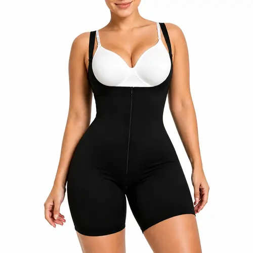 SHAPERX Women's Breathable Fashion Faja Body Shaper, Open Bust Seamless Strong Tummy Control Bodysuit with Crotch Zipper for Easy Bathroom Trips & Wedding Readiness Fit Womenswear,sohochic