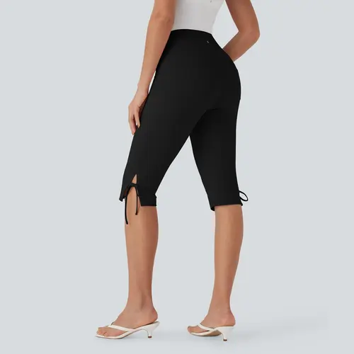 【Creator‘s Pick】Halara Mid Rise Lace Up Capri Casual Pants with Pockets #BackToSchool