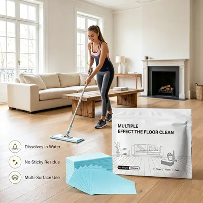 Floor Cleaning Sheets, Antibacterial Multi-Surface Cleaner for Hardwood, Laminate, Tile Floors & RV Wall Maintenance with Deodorization
