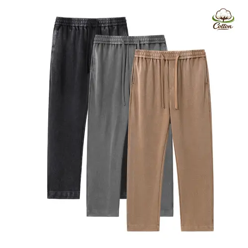 Men’s acid-wash/washable solid-color athletic casual sweatpants, suitable for all seasons, unisex, loose fit, available in two-pack and single-pack options, back-to-school apparel, first-day-of-school outfit.,sohochic