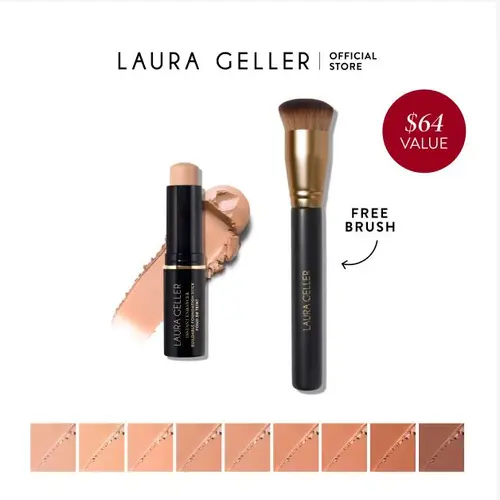 Laura Geller Instant Enhancer Essentials Kit (2PC) with Foundation + FREE Brush