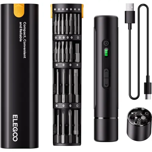 ELEGOO USB Rechargeable Multifunctional Electric Screwdriver Set - 33 Magnetic Bits, 3 Precision Torque Settings (Max 10 N.m), 1500mAh Type-C Port, LED Light, Portable Power Tool for 3D Printer, PC,sohochic