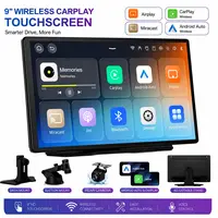 2026 9-Inch Wireless CarPlay|Portable touchscreen supporting GPS, rearview camera, and iPhone/Android Auto (MirrorLink) | Requires 5V/3A power input (includes 5V/3A adapter for 12V-24V vehicles) |Check USB output specifications before purchasing,toolupgra