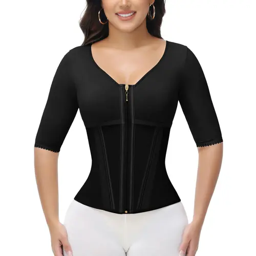 SHAPSHE Waist Shapewear for Women with Bra Girdle Workout Shapewear with With Sleeves