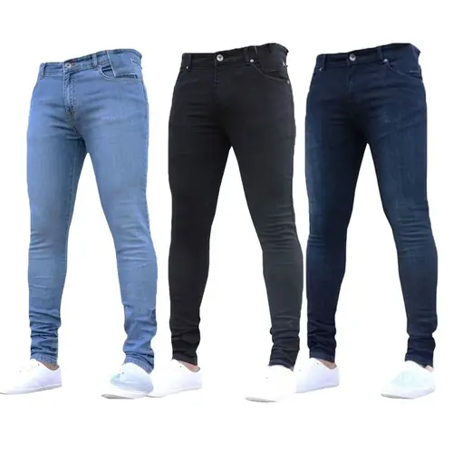 2 Pack Men's Slim Fit Skinny Jeans Stretch Denim Pants Casual Daily Multi-Color Combo