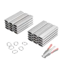 GJANSH 1000PCS / 2500 PCS C Clips Hog Rings Refill, 0.8'' Automatic Fastener Staples for Wire Fence, Poultry Caging, Upholstery (Rings Only, No Pliers)