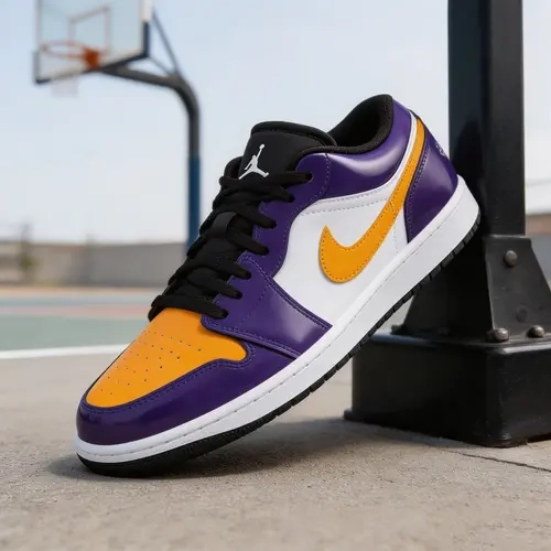 Jordan 1 Low SE Lakers IQ9389-547 Men's New Sneakers