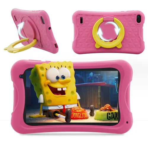 Digiland Kids 2026 7-in Android 13 Touchscreen Tablet - 32GB Storage, IPS Display, Shockproof Case, Parent Control, Bluetooth, WiFi (Pink/Blue) - Android Learning, Learning Entertainment, Multifunctional - Ideal for Back-to-School, Mother's Day Gifts