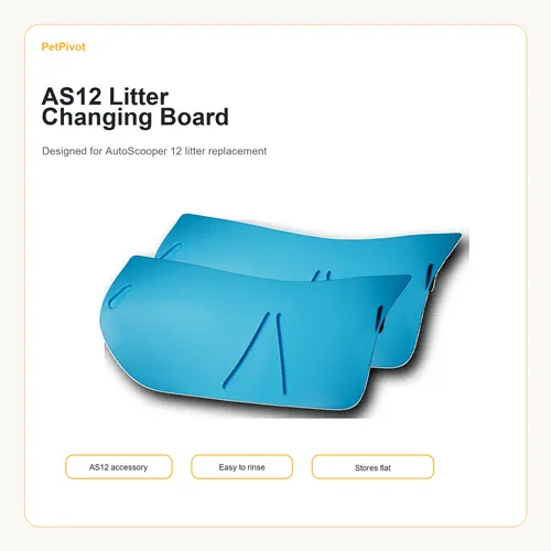 PetPivot AutoScooper 12 Plastic Replacement Changing Boards (2-Pack) for Automatic Boxes & Litter Box Tray, Curved Panel Design for AS12 Users, Reduces Wear, Flat-Storing for Cabinet Space Savings,SohoChic