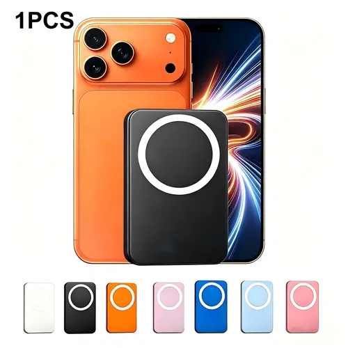 15W Wireless Charger Power Bank, 5000mAh Portable Battery, Compatible with iPhone 17/16/15/14/13/12 Pro/Pro Max Series