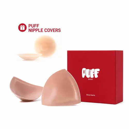 PUFF Inserts – Invisible Lift & Push-Up Sticky Bra Inserts, Patented No-Sew Adhesive Bra Pads for Low-Cut Tops & Dresses
