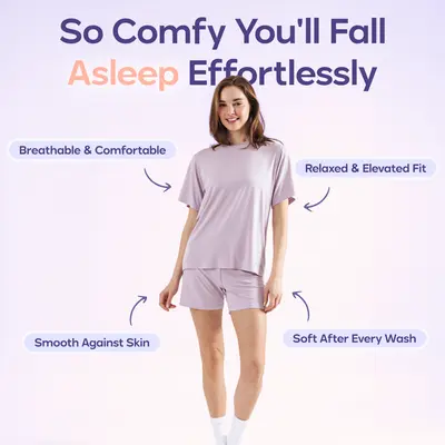 Mellow Sleep | Cooling Dream Set Pajamas - Ultra-soft Cooling Pajama Set, Breathable Summer Sleepwear & Cooling Loungewear, MellowSoft Stretch Fabric