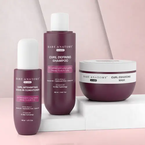Curl Defining Hair Care Set for Curly Hair – Curl Defining Shampoo, Leave-In Conditioner & Curl Enhancing Hair Mask – Coconut Oil & Hyaluronic Acid – Hydrating, Frizz Control & Curl Definition