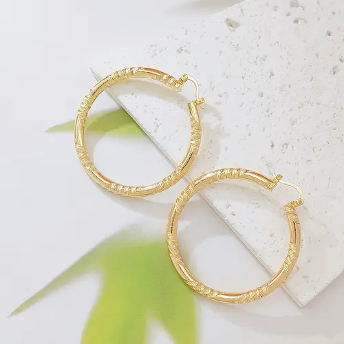 Women's Elegant Twisted Gold Shiny Huggie Earrings - Faceted Diamond-Cut Textured, Lightweight Comfortable Female Costume Jewelry, Earrings for Women for Party & Daily Wear, Gold Shiny Earrings,sohochic